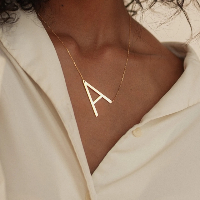Large Initial Necklace