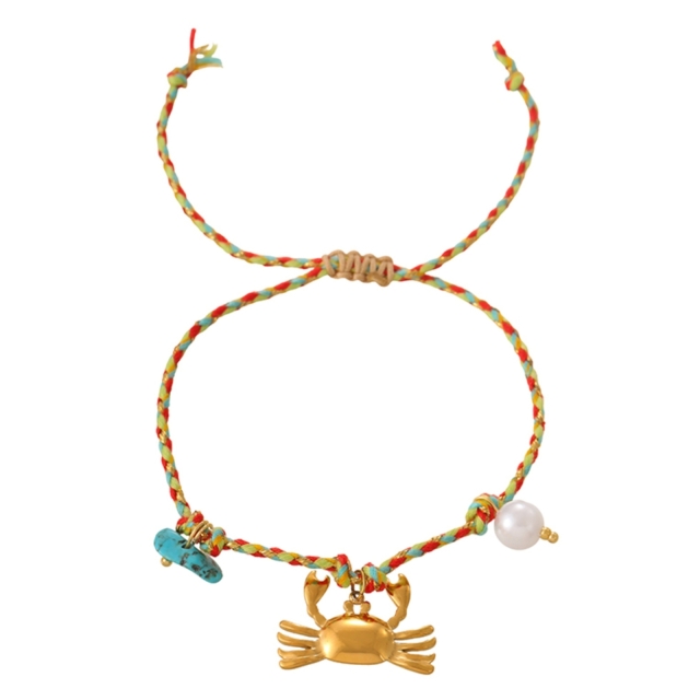 Crab Charm Rope Vòng tay/ Vòng  cổ chân 