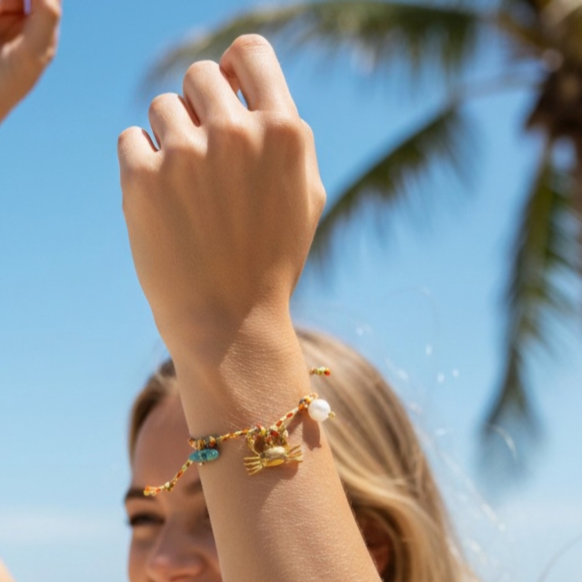 Crab Charm Rope Vòng tay/ Vòng  cổ chân 