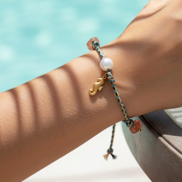 Seahorse Charm Rope Vòng tay/ Vòng Cổ chân 
